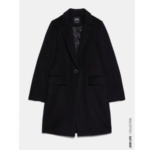 NWT Zara menswear inspired wool blend coat TRF